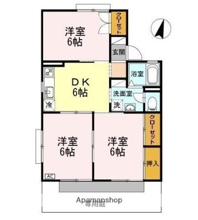 セジュールセゾンA(3DK/1階)の間取り写真