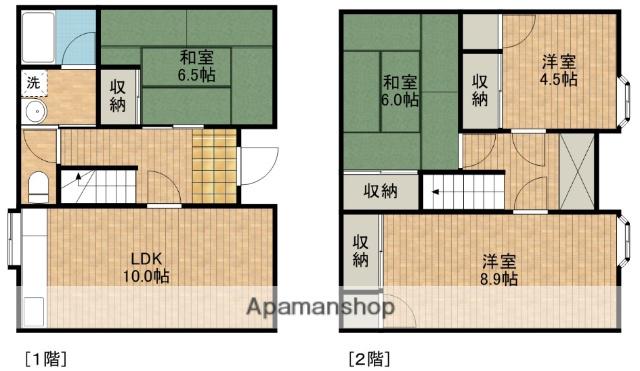 東海道本線 浜松駅 バス乗車時間：30分 佐鳴台団地バス停で下車 徒歩10分 2階建 築38年(4LDK)の間取り写真