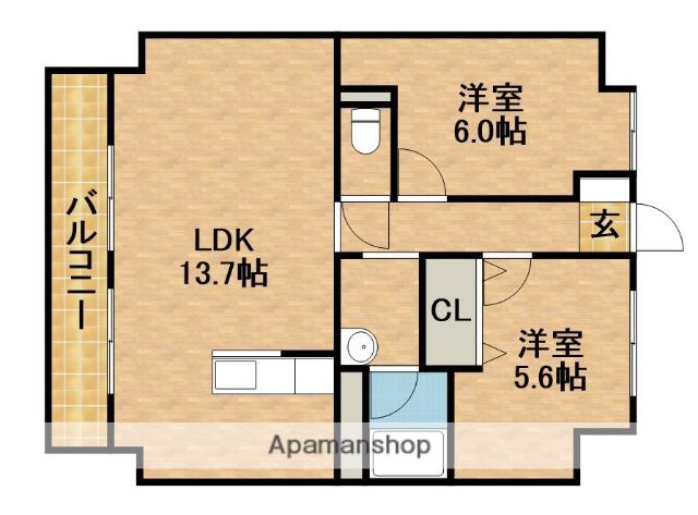 GRANP(2LDK/2階)の間取り写真