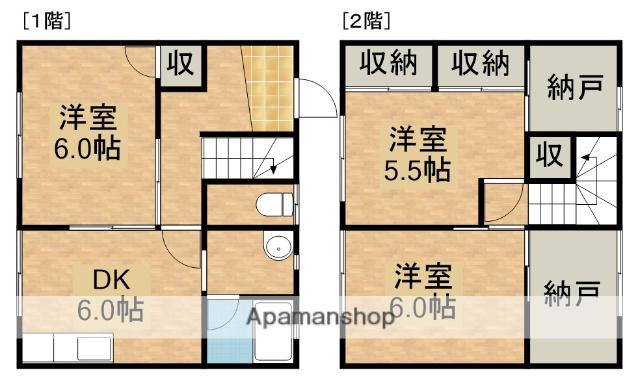 テラスハウス(3DK)の間取り写真