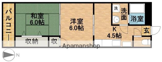 ユーバ・K(2K/2階)の間取り写真