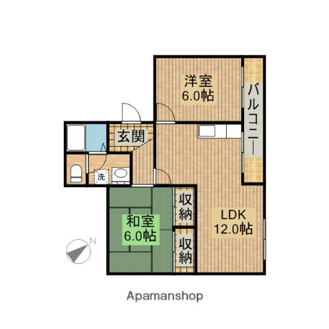 本町サンハイツ(2LDK/3階)の間取り写真