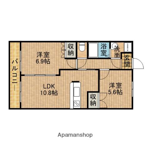 アンジェリーク(2LDK/2階)の間取り写真