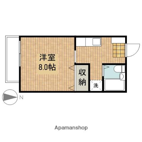 ひだまり(1K/2階)の間取り写真