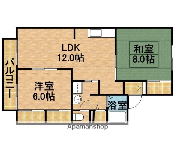 セジュールつばき(2LDK/1階)の間取り写真