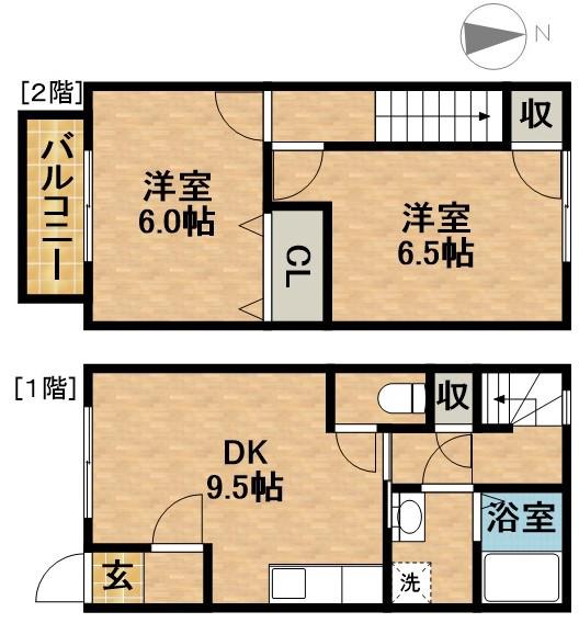 ＩＵ２７Ｎ(2DK)の間取り写真