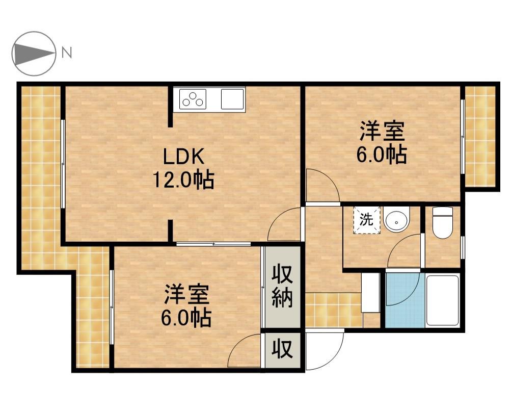 ルグラン(2LDK/3階)の間取り写真