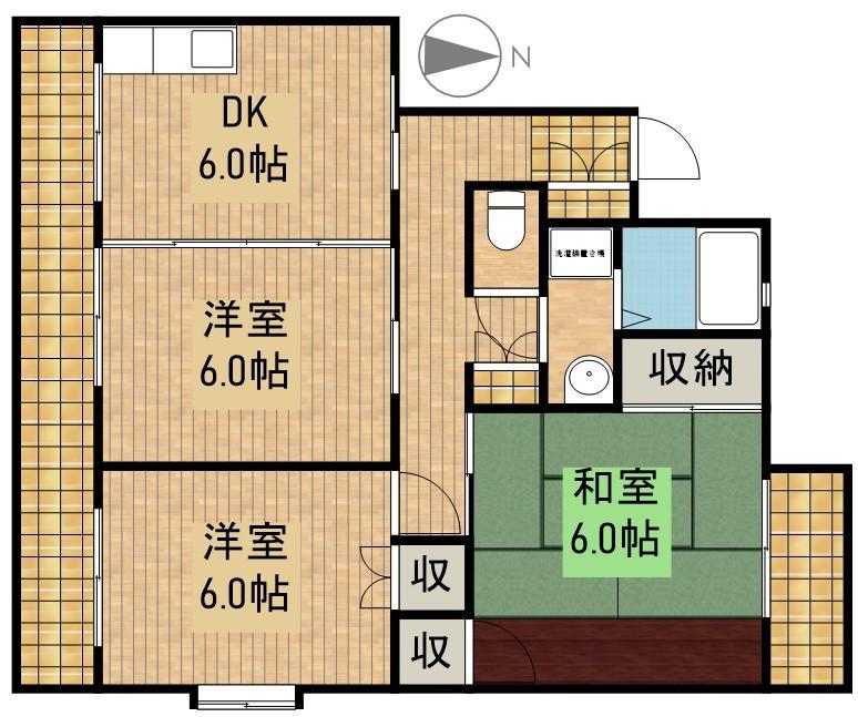 ヴェラコール(3DK/2階)の間取り写真