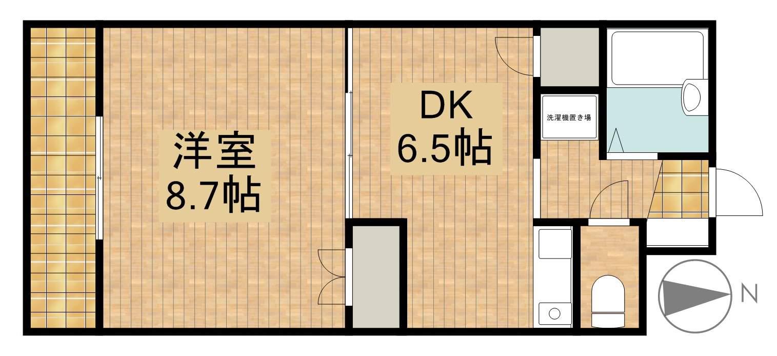 プラザヴィラA(1DK/1階)の間取り写真