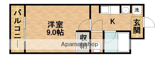 ラルフローレⅠ(1K/2階)の間取り写真