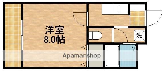 独身貴族Ⅱ(1K/1階)の間取り写真