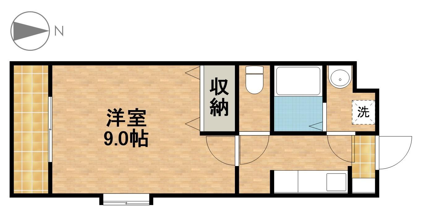 U-シュプール(1K/1階)の間取り写真