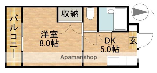 アビタ美吉Ⅲ(1DK/1階)の間取り写真