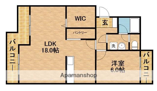 スカイシャトウ城山Ⅱ(1LDK/4階)の間取り写真