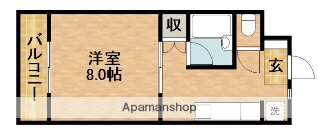 マンションレイクビュー(1K/2階)の間取り写真