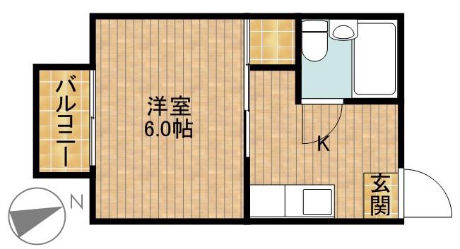 コーポ飯山(1K/2階)の間取り写真