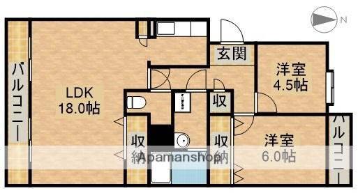 エクセル(2LDK/3階)の間取り写真