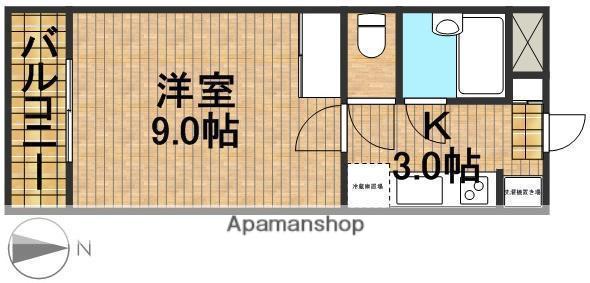 ヴィラ楠の宮Ⅱ(1K/3階)の間取り写真