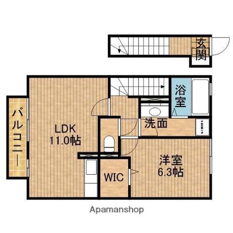 カンチェラーラN(1LDK/2階)の間取り写真
