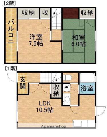 メゾネットＳ(2LDK)の間取り写真