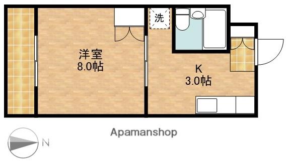 すみれ館Ⅲ(1K/4階)の間取り写真