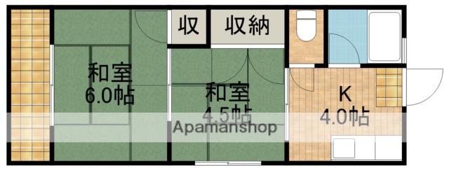 コーポサワ2(2K/2階)の間取り写真