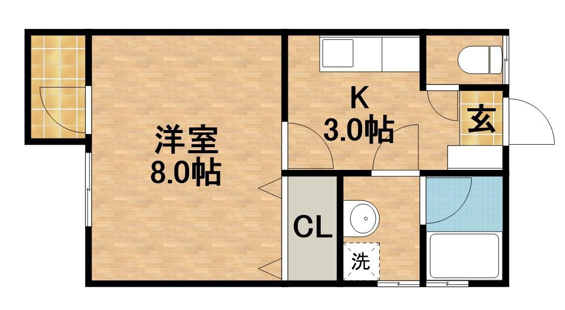 半田ビレッジ7号棟(1K/1階)の間取り写真
