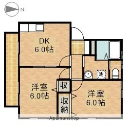 FIGARO(2DK/2階)の間取り写真