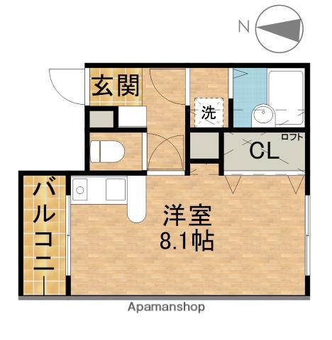 レリブ野口(ワンルーム/2階)の間取り写真