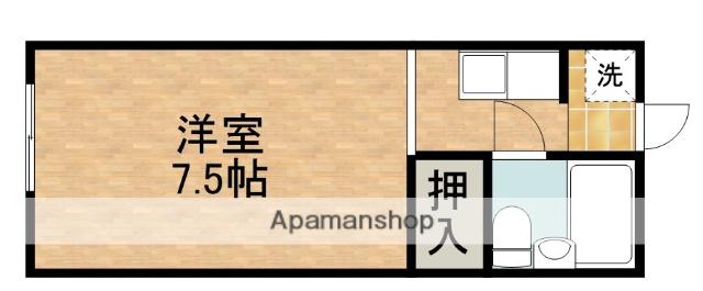 花川コーポ(ワンルーム/1階)の間取り写真