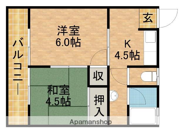 コーポミヤビ(2K/2階)の間取り写真