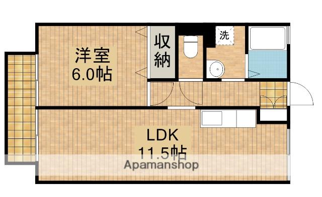 竹富ハイツ(1LDK/1階)の間取り写真