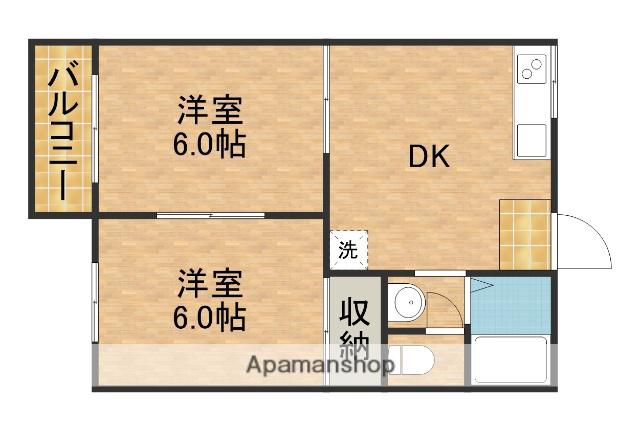 メゾンあいA(2DK/2階)の間取り写真