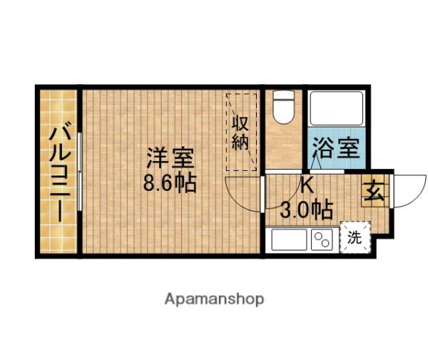 コンフォートイナリ(1K/2階)の間取り写真