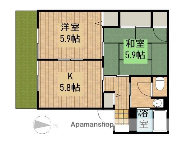 ジョワイユ(2K/1階)の間取り写真
