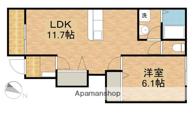 メルヴェユーイーグルⅡ(1LDK/1階)の間取り写真