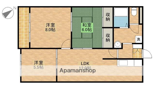 ダイヤモンド寿泉(3LDK/2階)の間取り写真
