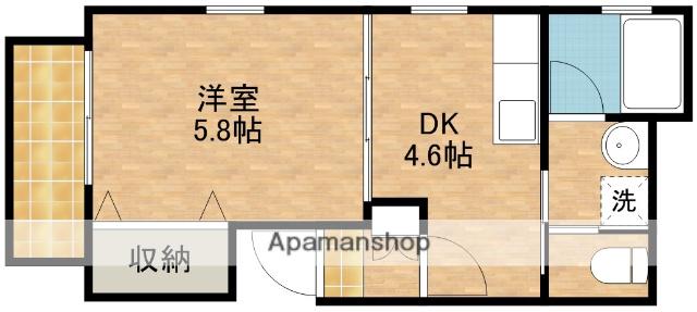 OKビル(1DK/5階)の間取り写真