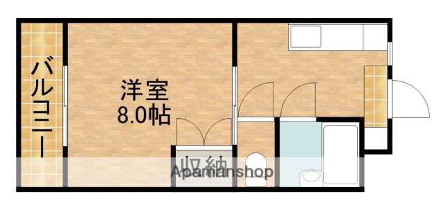 パークハイツ若林(1DK/3階)の間取り写真