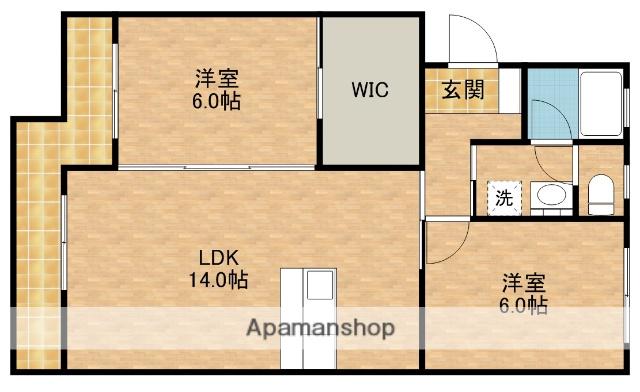 ボヌール片岡Ⅱ(2LDK/2階)の間取り写真