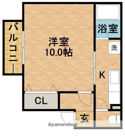 アーベインフラット(1K/2階)の間取り写真