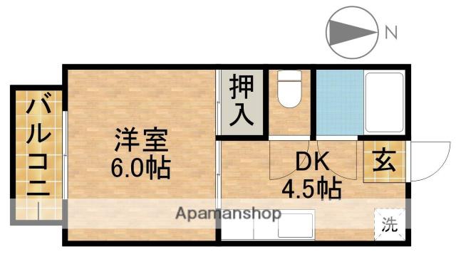 シティコーポすずらん2(1DK/2階)の間取り写真