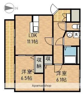 コンフォート高塚(2LDK/2階)の間取り写真