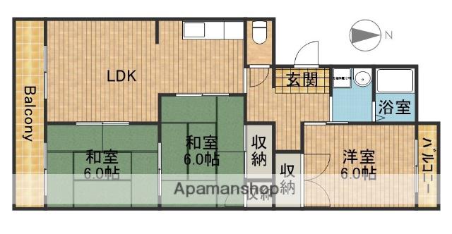 パークマンション(3LDK/3階)の間取り写真
