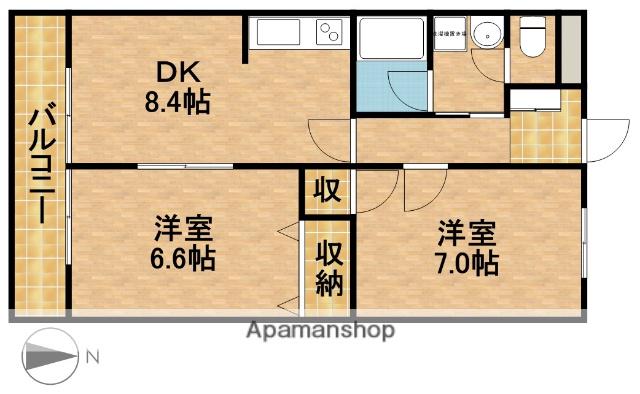 ラフォーレ見付(2DK/3階)の間取り写真