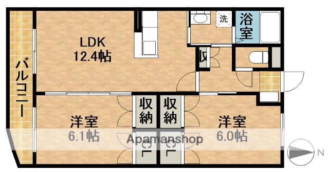HOMESすばる(2LDK/3階)の間取り写真