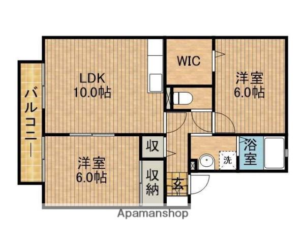 グランドゥール・松浦(2LDK/2階)の間取り写真