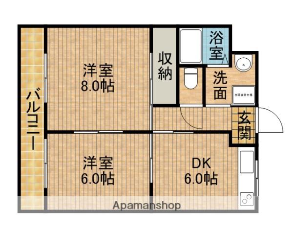 エスペランサⅡ(2DK/3階)の間取り写真