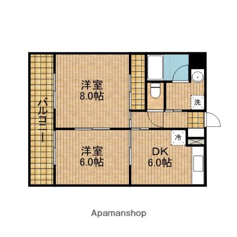 エスペランサⅡ(2DK/1階)の間取り写真