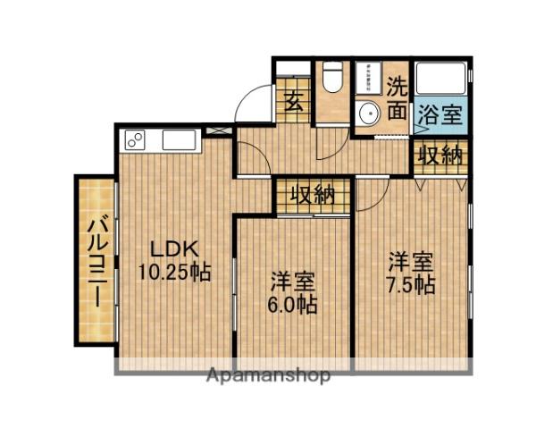 ニュールポOK(2LDK/1階)の間取り写真